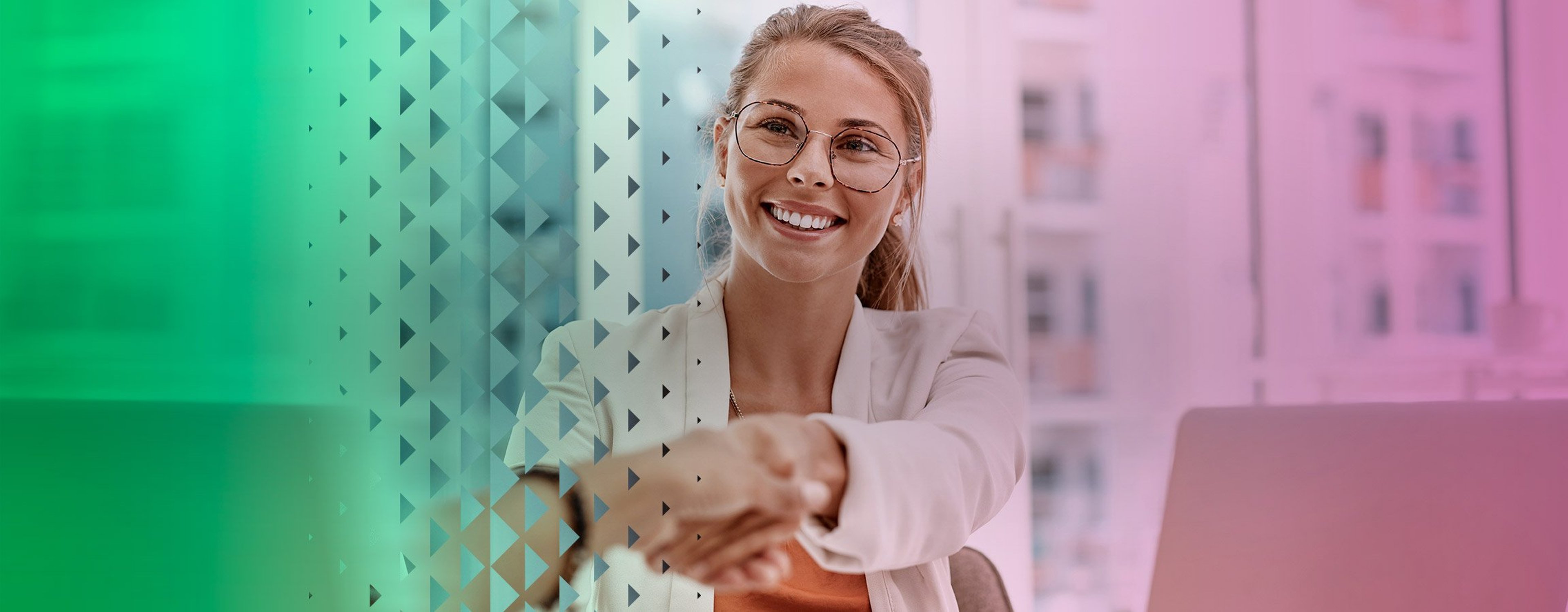 Woman shaking hands